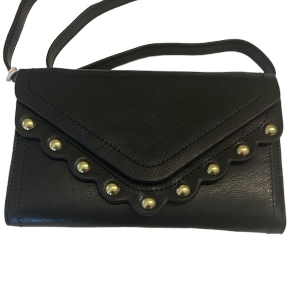 Lucky Brand Ruth Scalloped Crossbody Bag Black NWT